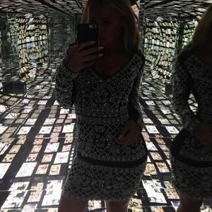 Beaded black & white dress